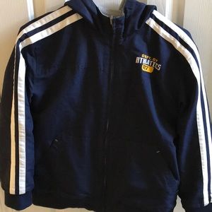 Reversible zip up jacket with hood